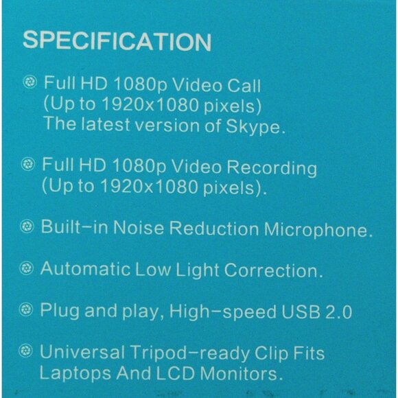 Full HD 1080p Webcam for Meetings, Streaming, Desktop, Laptop, PC - Built-in Mi - Picture 2 of 5